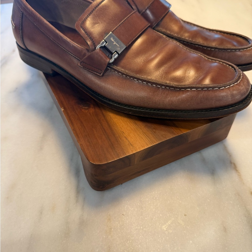 Salvatore Ferragamo Brown Leather Loafers